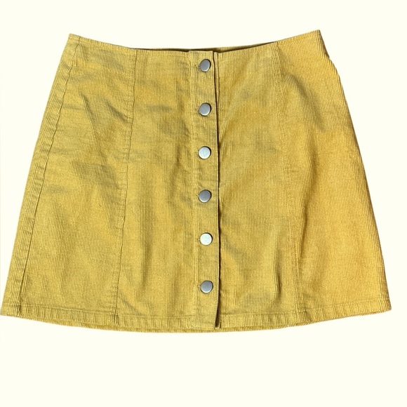 Button-Front Corduroy a-line mini Skirt - Picture 1 of 6